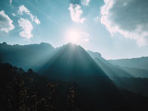 Preview wallpaper mountains, fog, clouds