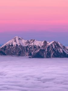 Preview wallpaper mountains, fog, clouds, peaks