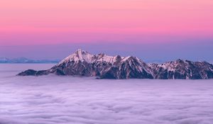 Preview wallpaper mountains, fog, clouds, peaks