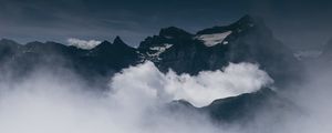 Preview wallpaper mountains, fog, clouds, peaks, height