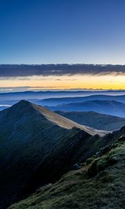 Preview wallpaper mountains, fog, clouds, height, landscape