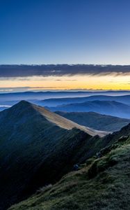 Preview wallpaper mountains, fog, clouds, height, landscape