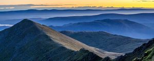 Preview wallpaper mountains, fog, clouds, height, landscape