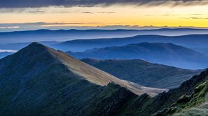 Preview wallpaper mountains, fog, clouds, height, landscape