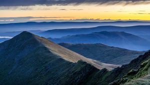 Preview wallpaper mountains, fog, clouds, height, landscape