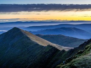 Preview wallpaper mountains, fog, clouds, height, landscape
