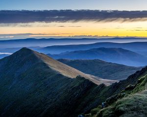 Preview wallpaper mountains, fog, clouds, height, landscape