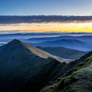 Preview wallpaper mountains, fog, clouds, height, landscape