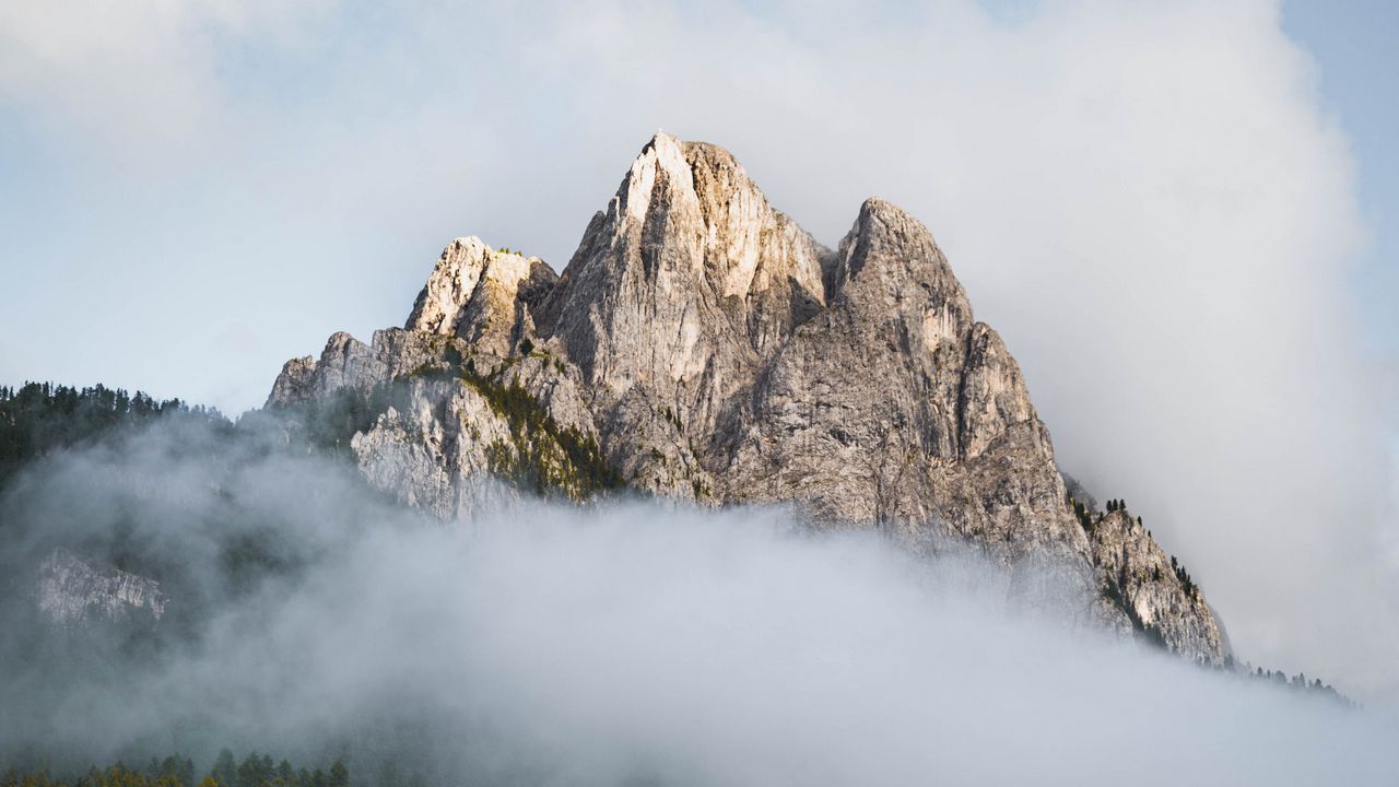 Wallpaper mountains, fog, clouds, nature