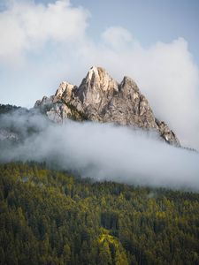 Preview wallpaper mountains, fog, clouds, nature