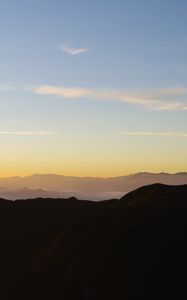 Preview wallpaper mountains, fog, distance, sky