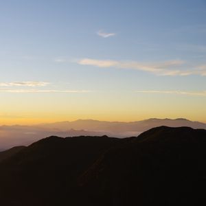 Preview wallpaper mountains, fog, distance, sky