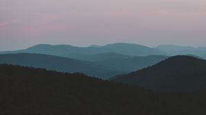 Preview wallpaper mountains, fog, dusk, hills, peaks
