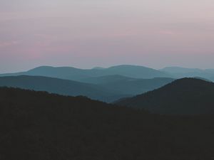 Preview wallpaper mountains, fog, dusk, hills, peaks