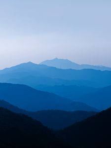 Preview wallpaper mountains, fog, dusk, landscape, nature