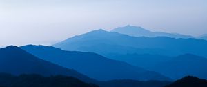 Preview wallpaper mountains, fog, dusk, landscape, nature