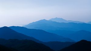 Preview wallpaper mountains, fog, dusk, landscape, nature