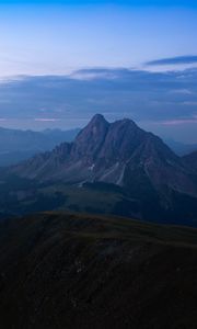 Preview wallpaper mountains, fog, dusk, mountain range, landscape