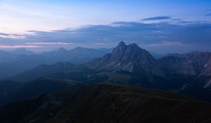 Preview wallpaper mountains, fog, dusk, mountain range, landscape