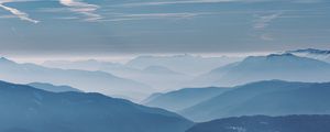 Preview wallpaper mountains, fog, haze, clouds, landscape