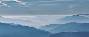 Preview wallpaper mountains, fog, haze, clouds, landscape