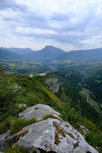 Preview wallpaper mountains, fog, haze, mountain range, aerial view, landscape