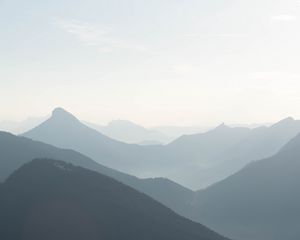 Preview wallpaper mountains, fog, haze, landscape, nature