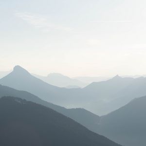 Preview wallpaper mountains, fog, haze, landscape, nature