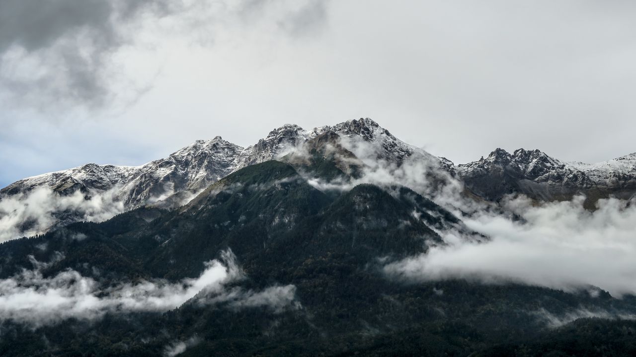 Wallpaper mountains, fog, high