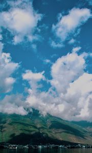 Preview wallpaper mountains, fog, lake