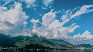 Preview wallpaper mountains, fog, lake