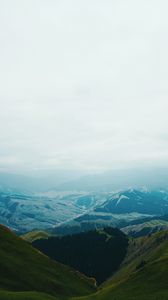 Preview wallpaper mountains, fog, landscape, mountain range, height