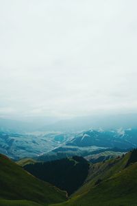 Preview wallpaper mountains, fog, landscape, mountain range, height