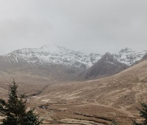 Preview wallpaper mountains, fog, landscape, peaks, snowy