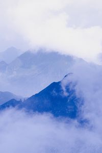 Preview wallpaper mountains, fog, peaks, clouds, layers