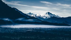 Preview wallpaper mountains, fog, sky