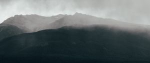 Preview wallpaper mountains, fog, sky, horizon, clouds