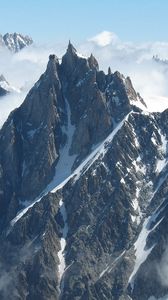 Preview wallpaper mountains, fog, sky, snow, peaks