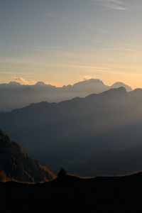 Preview wallpaper mountains, fog, sunlight, nature