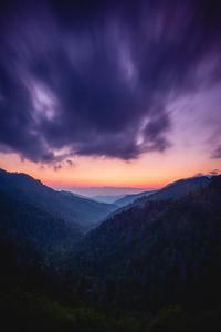 Preview wallpaper mountains, fog, twilight, clouds, landscape