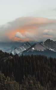 Preview wallpaper mountains, forest, clouds, mountain range, landscape