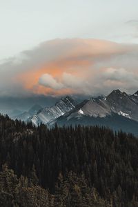 Preview wallpaper mountains, forest, clouds, mountain range, landscape