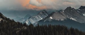 Preview wallpaper mountains, forest, clouds, mountain range, landscape