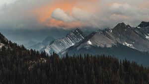 Preview wallpaper mountains, forest, clouds, mountain range, landscape