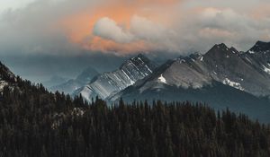 Preview wallpaper mountains, forest, clouds, mountain range, landscape