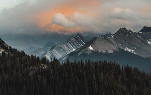 Preview wallpaper mountains, forest, clouds, mountain range, landscape