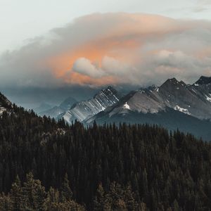 Preview wallpaper mountains, forest, clouds, mountain range, landscape