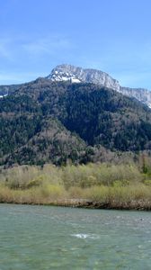 Preview wallpaper mountains, forest, coast, river, nature