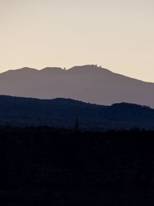 Preview wallpaper mountains, forest, dusk, outlines, nature