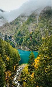 Preview wallpaper mountains, forest, lake, valley, landscape